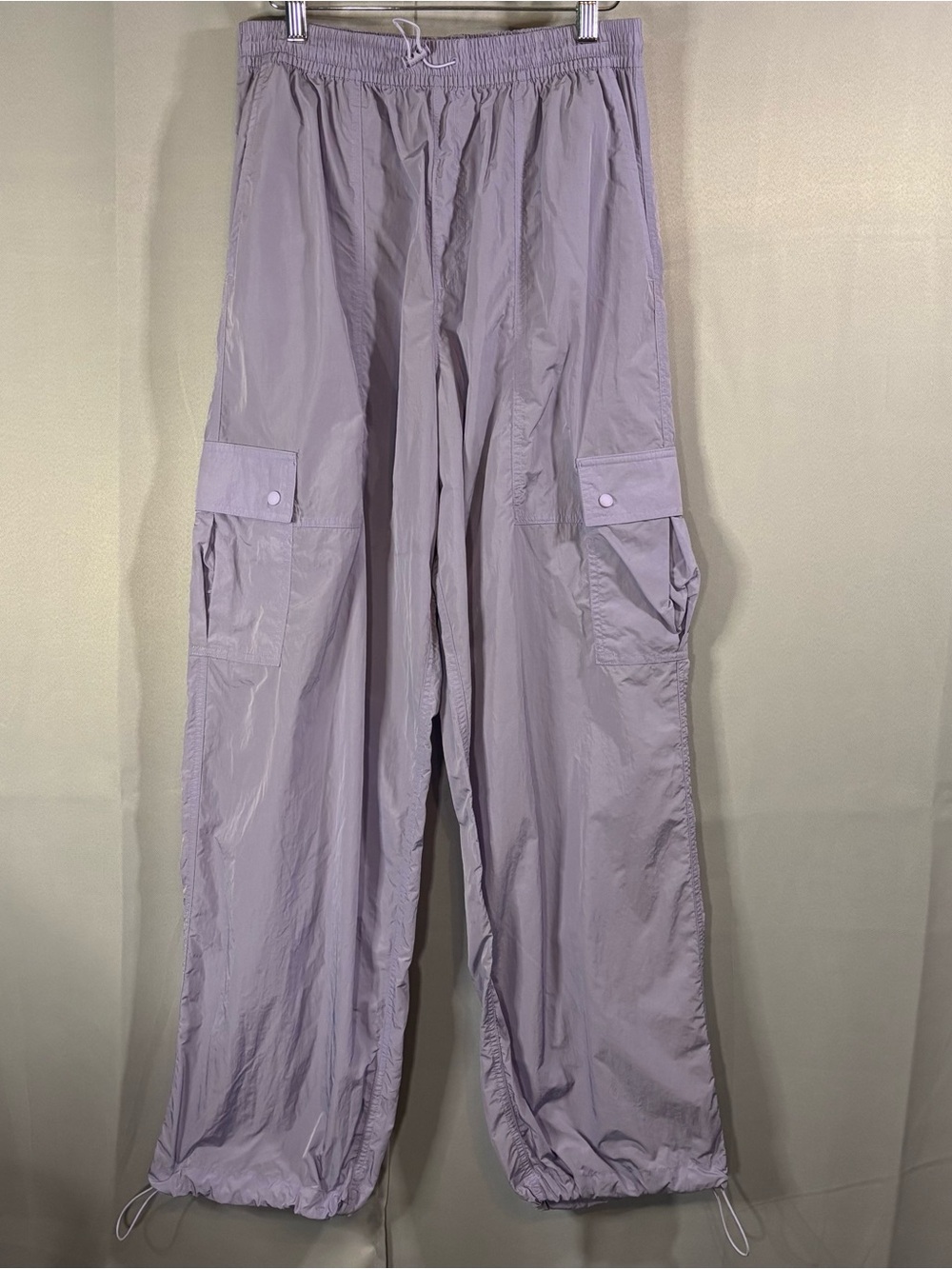 💜 PINK Victoria's Secret Ghost Lilac Cargo Parachute Pants Size M Y2K